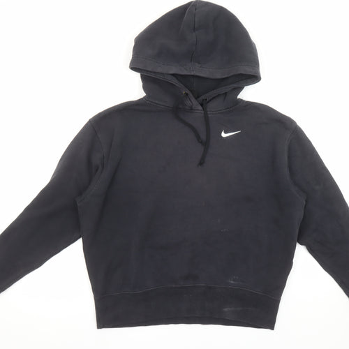 Nike Womens Black XS Pullover Hoodie Cotton Blend Sweatshirt