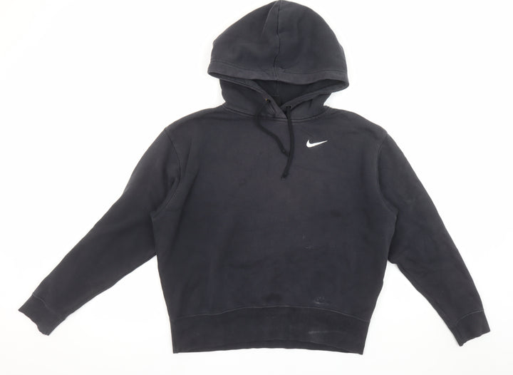 Nike Womens Black XS Pullover Hoodie Cotton Blend Sweatshirt