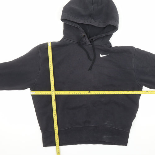 Nike Womens Black XS Pullover Hoodie Cotton Blend Sweatshirt