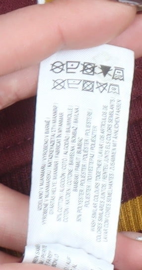 Primark Men's Burgundy Varsity Sweatshirt XL Snap Front College Style