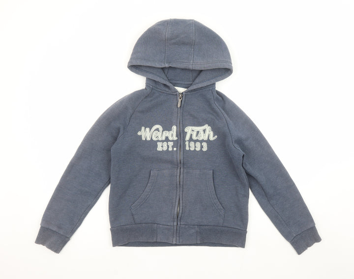 Weird Fish Boys Blue Full Zip Hoodie 11-12 Years Cotton Blend