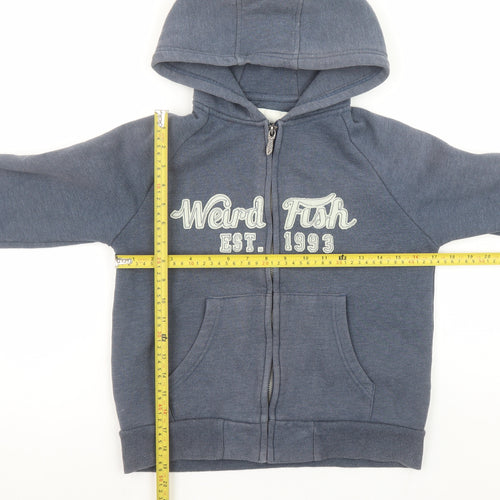 Weird Fish Boys Blue Full Zip Hoodie 11-12 Years Cotton Blend