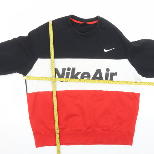 Nike Air Womens Black Red Colourblock Sweatshirt Size L Pullover