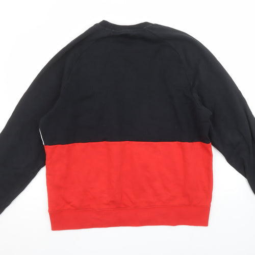 Nike Air Womens Black Red Colourblock Sweatshirt Size L Pullover