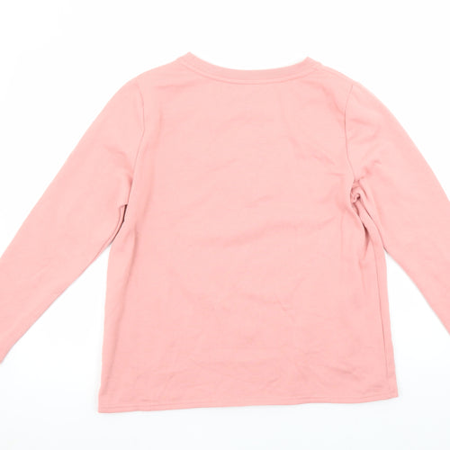 Bonmarché Womens Pink Embroidered Pullover Sweatshirt Size 14