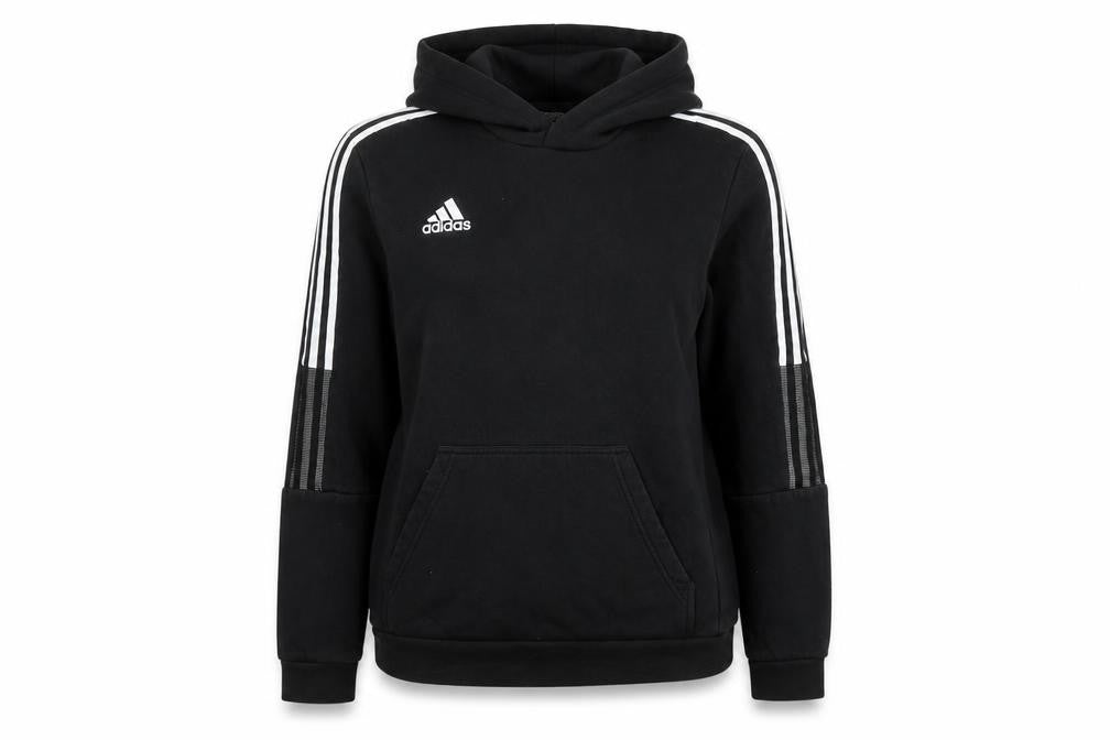Front view of Adidas Women's Black Pullover Hoodie Medium Cotton Blend