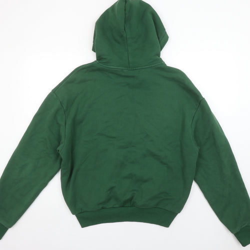 Bénir Green Cotton Pullover Hoodie Women M Logo Front Classic Fit