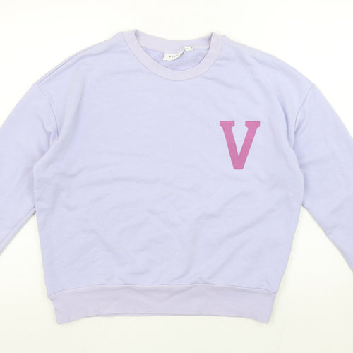 Vila Women Lilac Sweatshirt S Crew Neck Long Sleeve Casual
