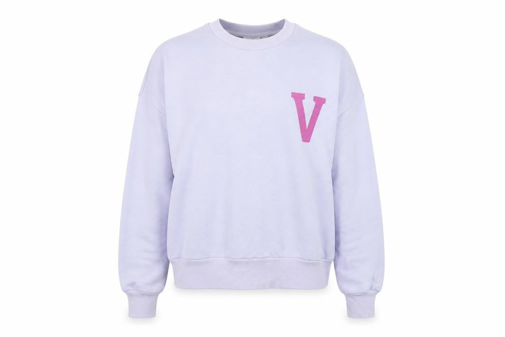 Vila Women Lilac Sweatshirt S Crew Neck Long Sleeve Casual