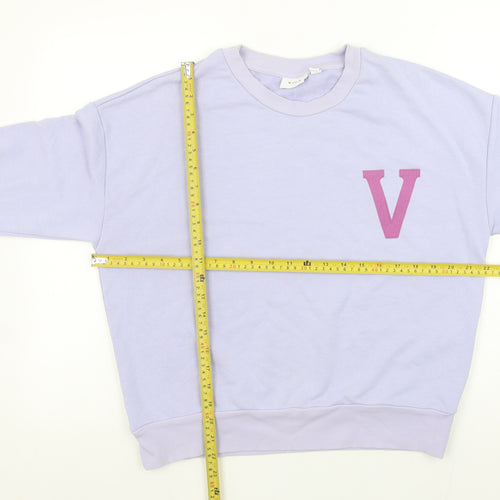 Vila Women Lilac Sweatshirt S Crew Neck Long Sleeve Casual