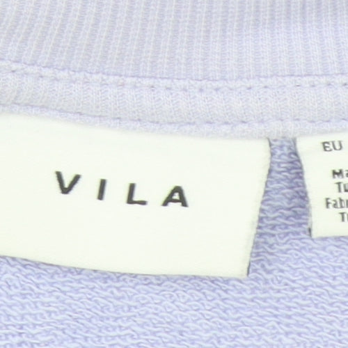 Vila Women Lilac Sweatshirt S Crew Neck Long Sleeve Casual