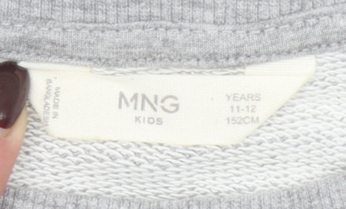 MNG Kids Girls Grey Sequin 07 Sweatshirt 11-12 Years Crew Neck Pullover