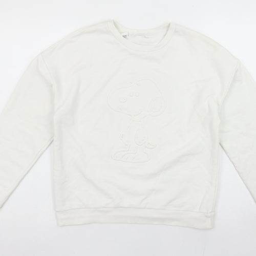 MNG Girls White Snoopy Peanuts Sweatshirt 12 Years Pullover Jumper