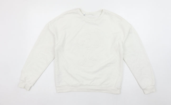 MNG Girls White Snoopy Peanuts Sweatshirt 12 Years Pullover Jumper