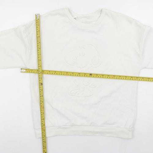 MNG Girls White Snoopy Peanuts Sweatshirt 12 Years Pullover Jumper