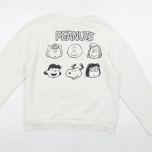 MNG Girls White Snoopy Peanuts Sweatshirt 12 Years Pullover Jumper