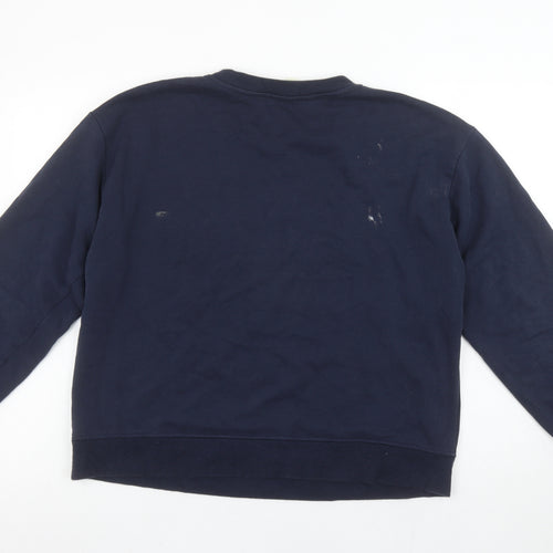 H&M Women's Navy Blue Paris Slogan Pullover Sweatshirt Size M