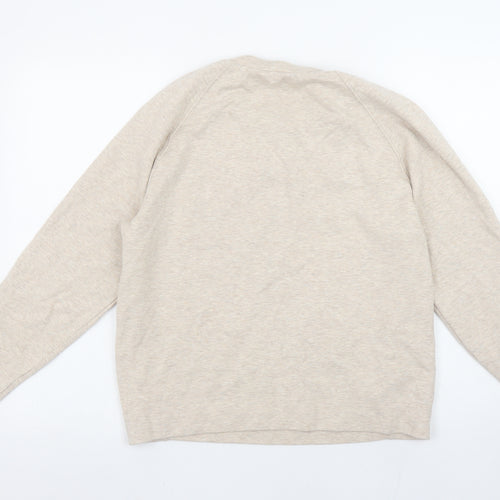 Peserico Women Beige Cotton Blend Pullover Sweatshirt Size 12