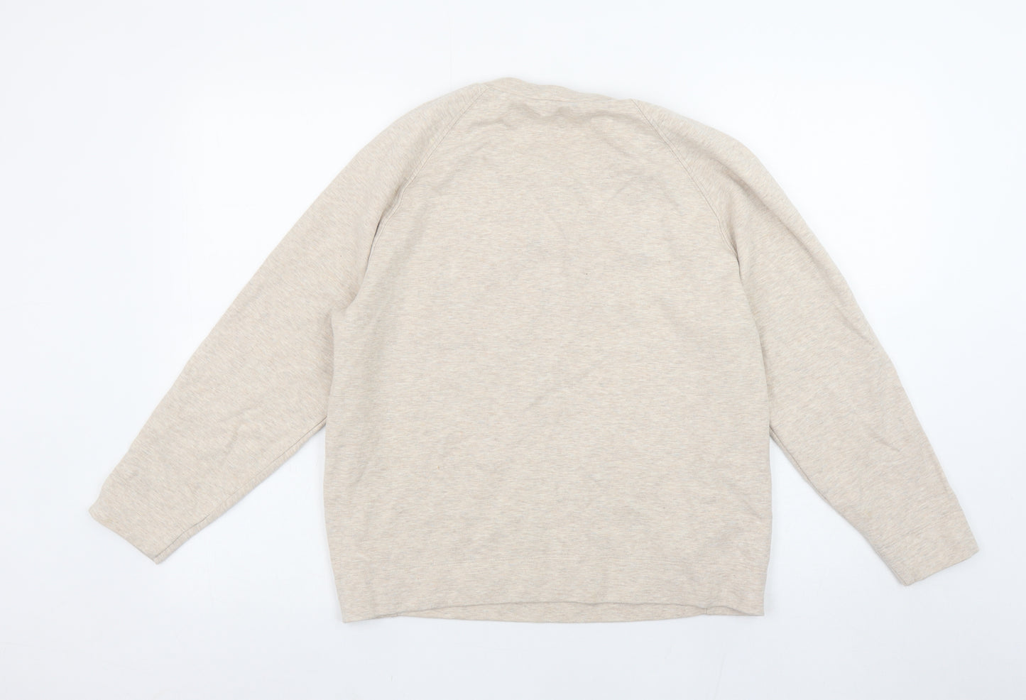 Peserico Women Beige Cotton Blend Pullover Sweatshirt Size 12