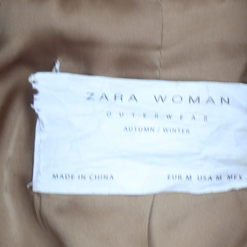 Zara Women Beige Teddy Fleece Short Jacket Size 12