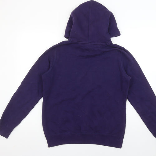 Nike Womens Purple Hoodie Medium Pullover Embroidered Logo Cotton Blend