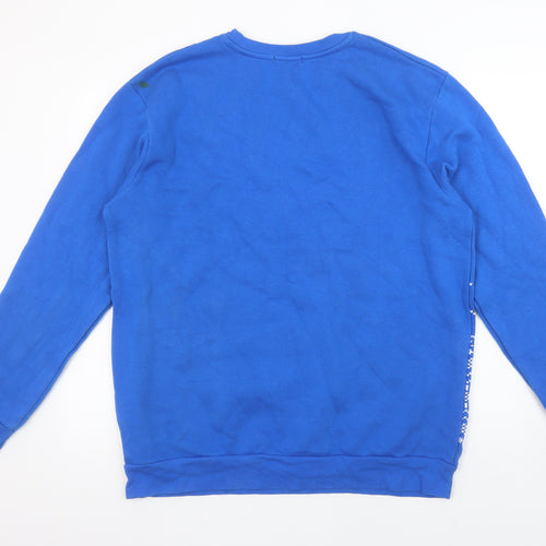 Cargo Quay Women Blue Christmas Snowman Pullover Sweatshirt L