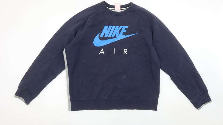 Nike Men's Blue Large Crew Neck Pullover Sweatshirt