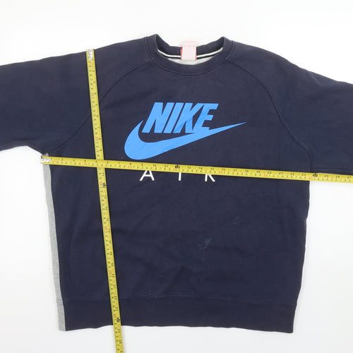 Nike Men's Blue Large Crew Neck Pullover Sweatshirt