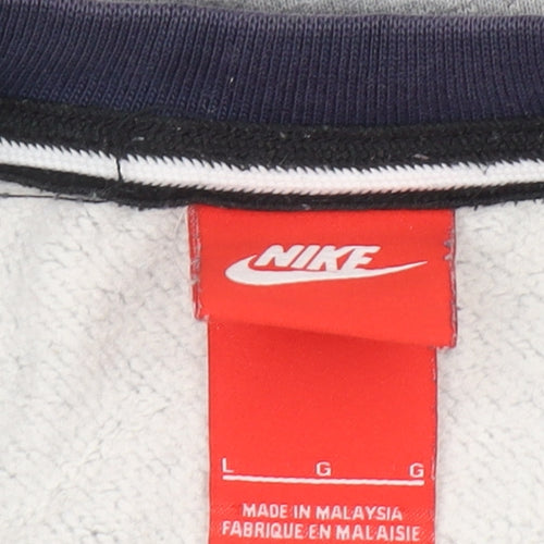 Nike Men's Blue Large Crew Neck Pullover Sweatshirt