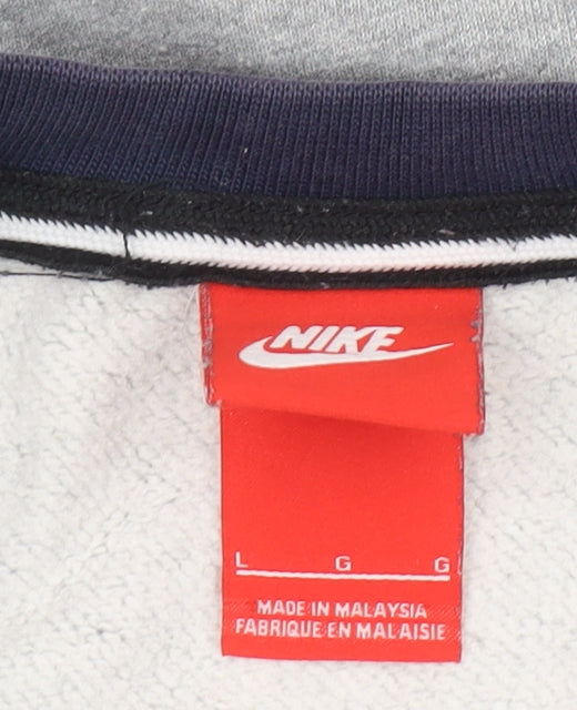 Nike Men's Blue Large Crew Neck Pullover Sweatshirt
