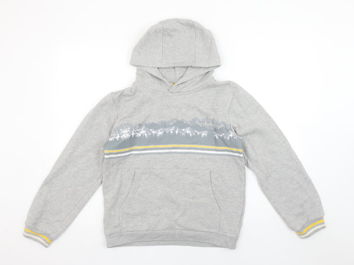Mountain Warehouse Boys Grey Hoodie 13 Years Pullover Cotton Blend