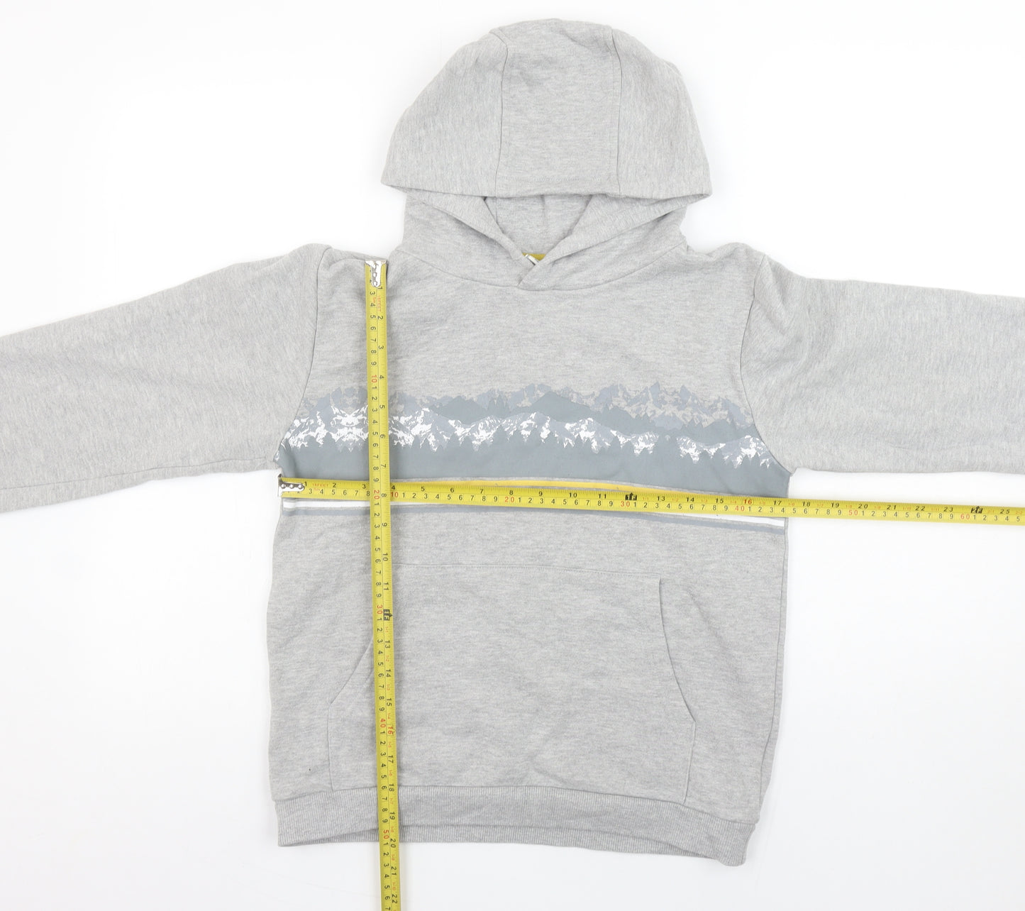 Mountain Warehouse Boys Grey Hoodie 13 Years Pullover Cotton Blend