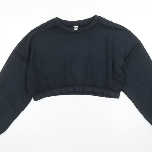 George Women’s Black Cropped Pullover Sweatshirt Size L