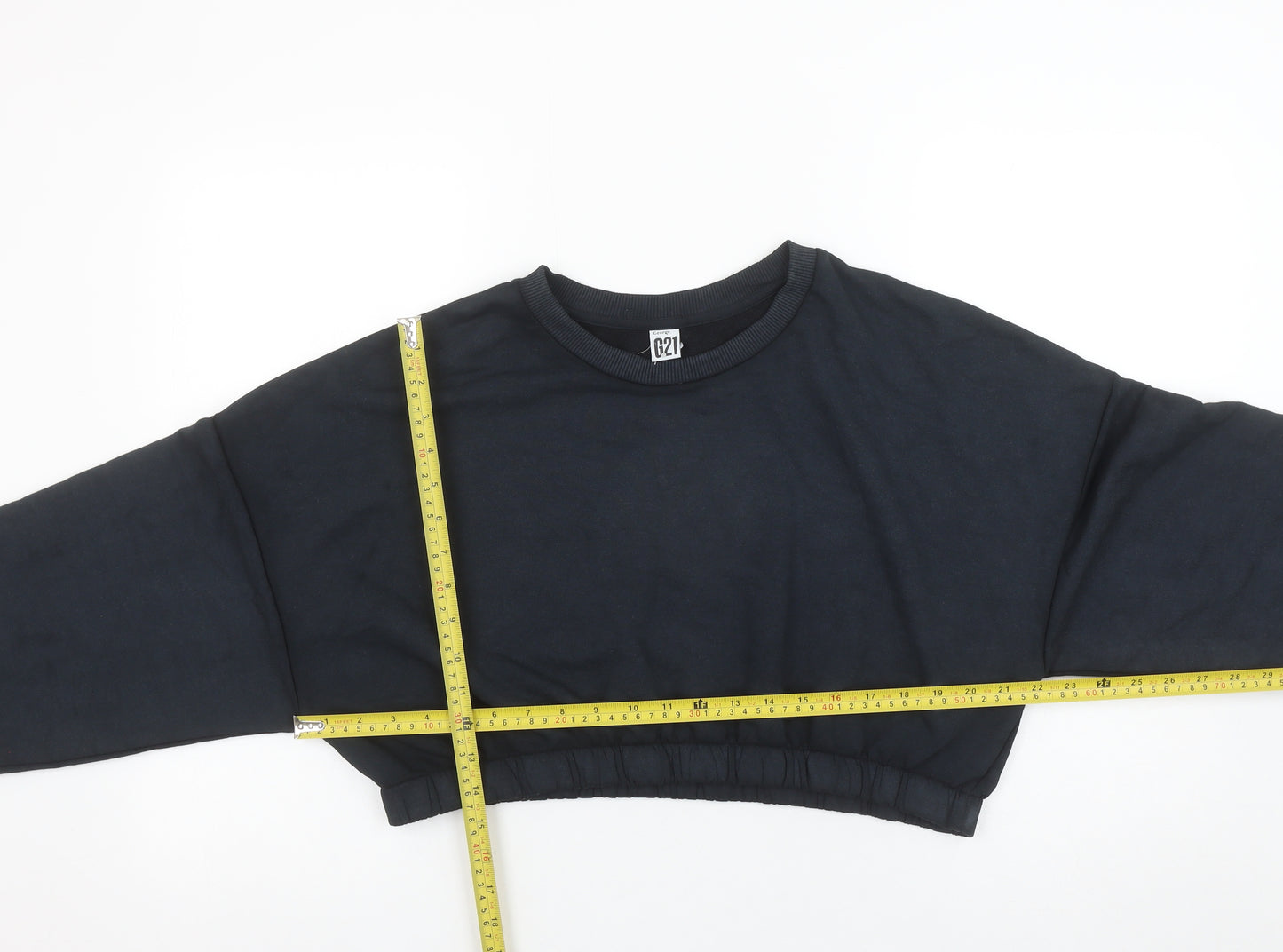 George Women’s Black Cropped Pullover Sweatshirt Size L