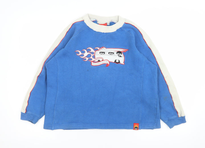 Saltrock Boys Blue Graphic Fleece Pullover Sweatshirt Size M