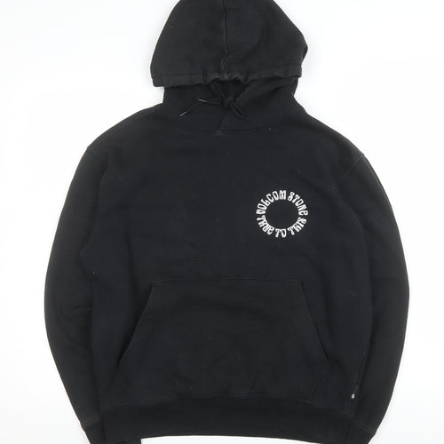 Volcom Women's Black Pullover Hoodie XS Graphic Print Cotton Blend