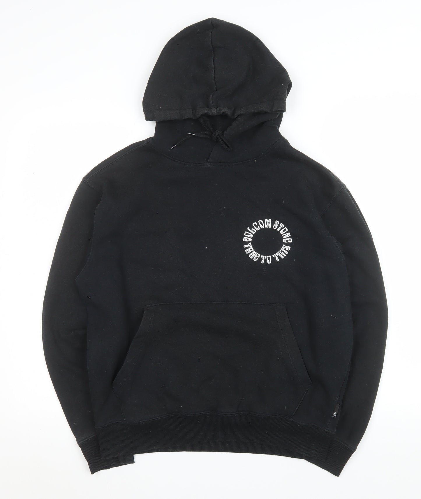 Volcom Women's Black Pullover Hoodie XS Graphic Print Cotton Blend
