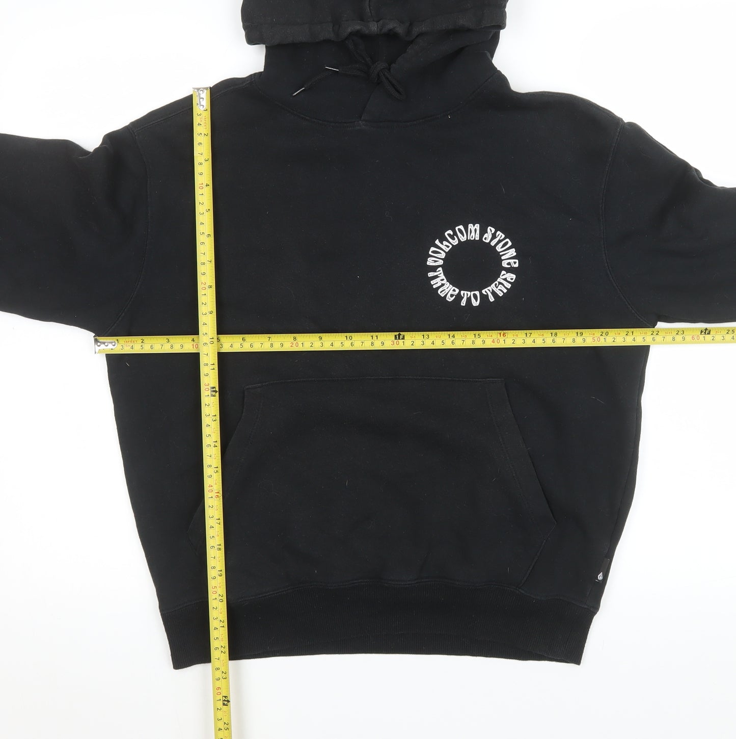 Volcom Women's Black Pullover Hoodie XS Graphic Print Cotton Blend