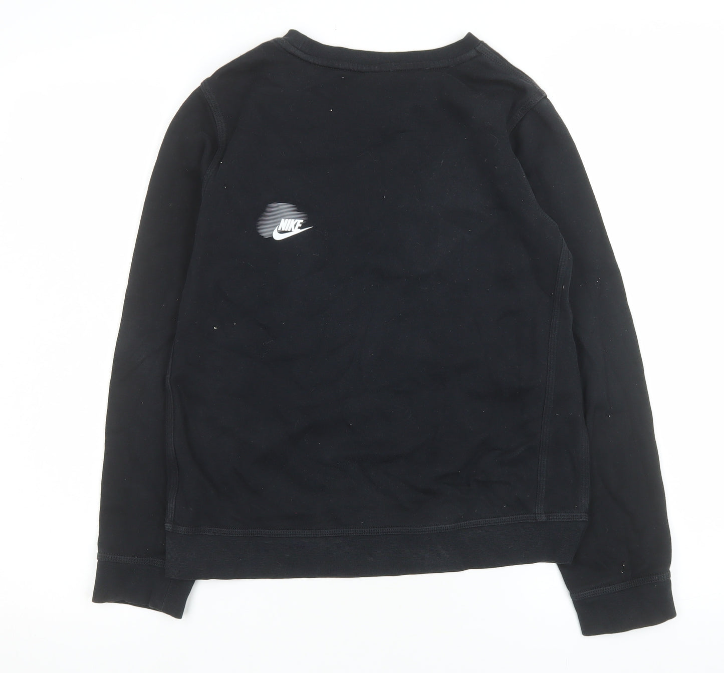 Nike Women's Black Sportswear Sweatshirt L Logo Print Cotton Blend