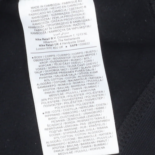 Nike Women's Black Sportswear Sweatshirt L Logo Print Cotton Blend