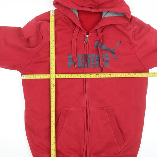 Puma Men's Red Full Zip Hoodie Jacket M Cotton Blend Casual