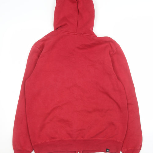 Puma Men's Red Full Zip Hoodie Jacket M Cotton Blend Casual