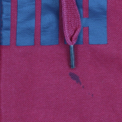 Puma Men's Red Full Zip Hoodie Jacket M Cotton Blend Casual