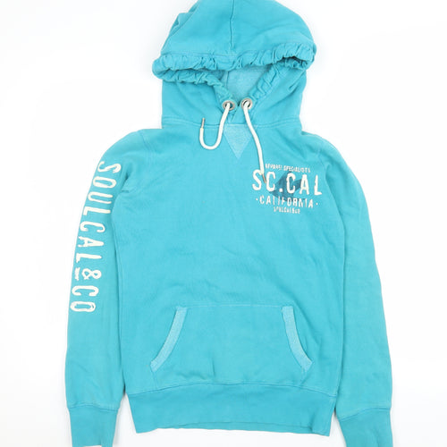 SoulCal & Co Women's Blue Pullover Hoodie Size 6 Cotton Blend