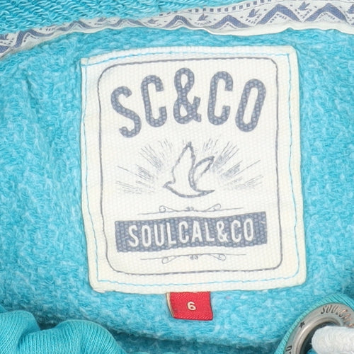 SoulCal & Co Women's Blue Pullover Hoodie Size 6 Cotton Blend
