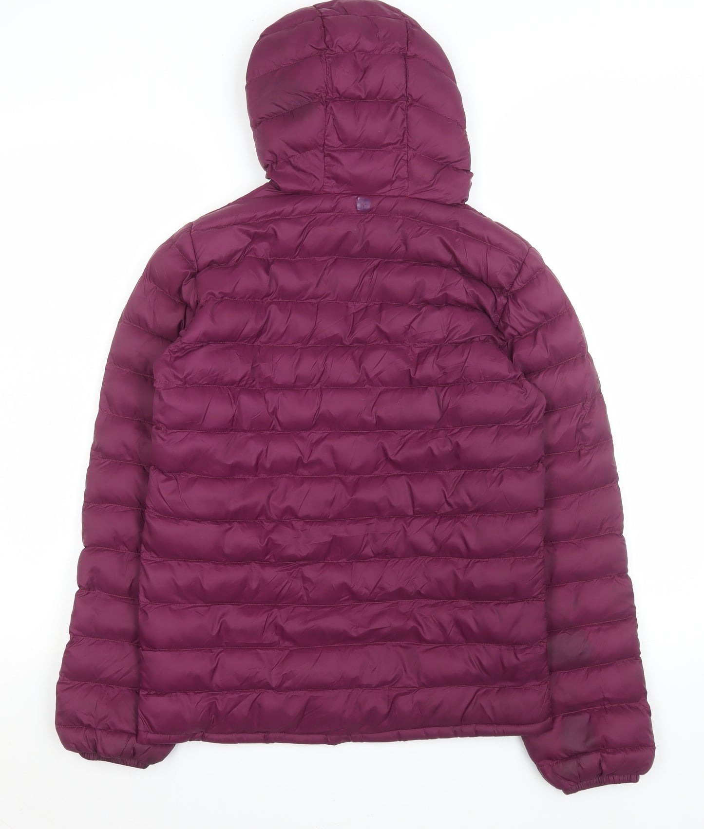 Mountain Warehouse Girls Purple Hooded Puffer Jacket 11-12 Years Warm Nylon Zip Coat