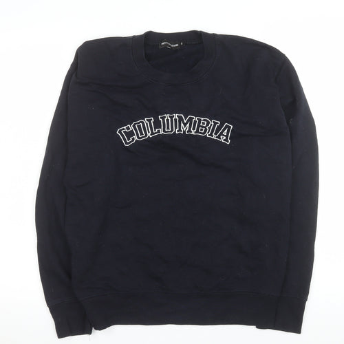 PrettyLittleThing Womens Black Columbia Logo Pullover Sweatshirt Size S