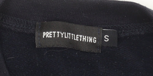 PrettyLittleThing Womens Black Columbia Logo Pullover Sweatshirt Size S