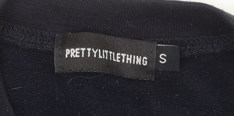 PrettyLittleThing Womens Black Columbia Logo Pullover Sweatshirt Size S