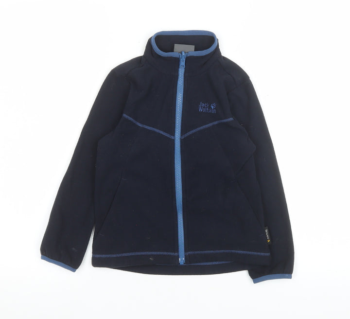 Jack Wolfskin Blue Fleece Full Zip Jacket Unisex Kids 8 Hiking Outdoor Layer